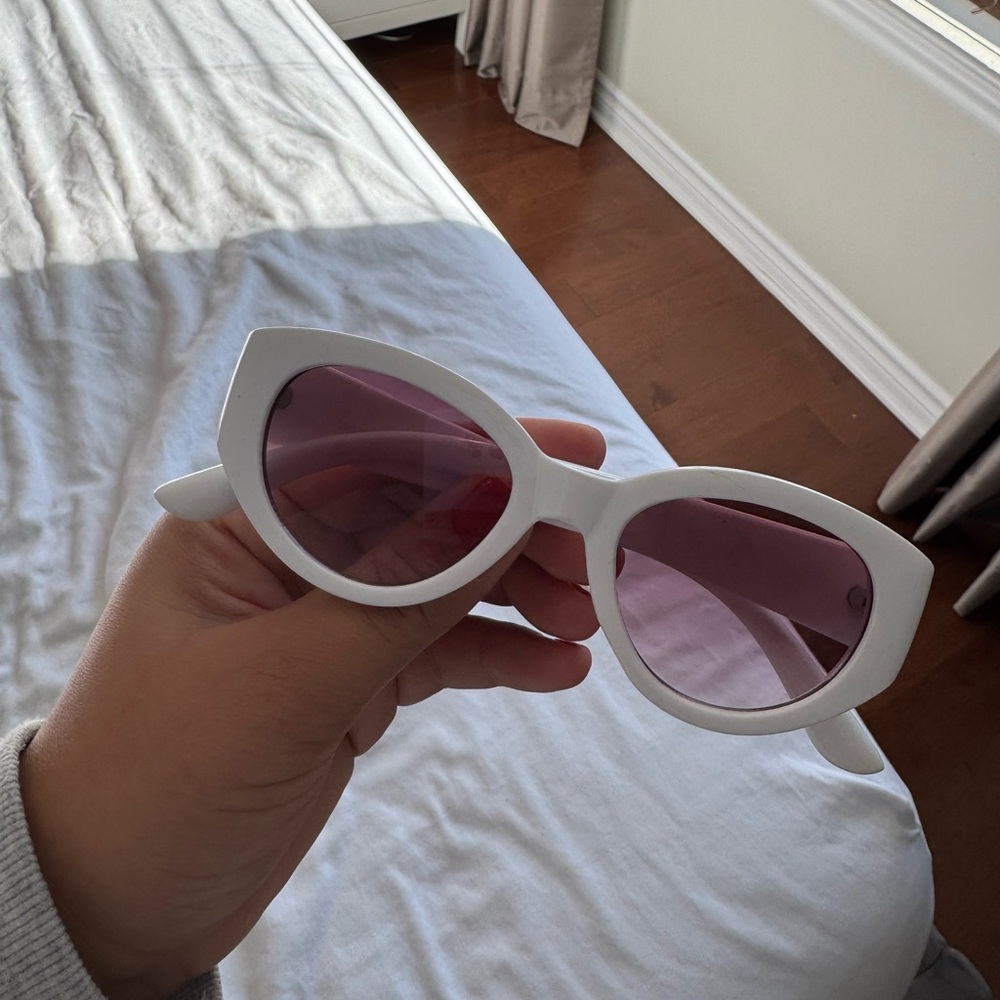 Stylish White Sunglasses for women bachelorette friendly